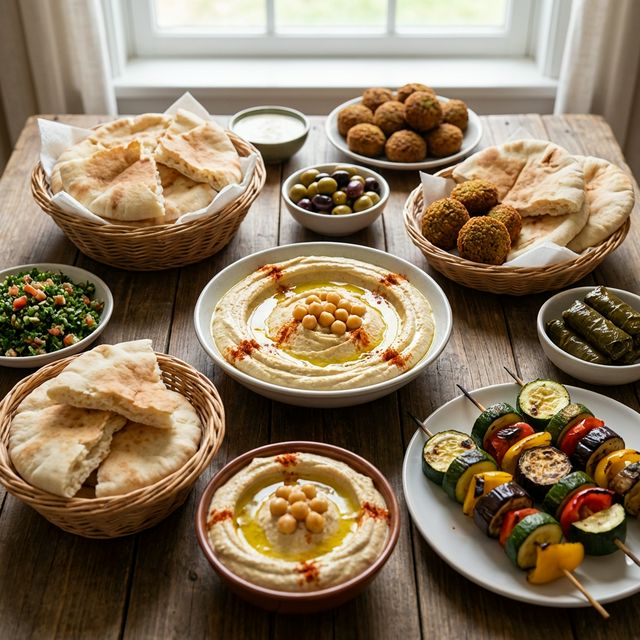 Halal mezze spread